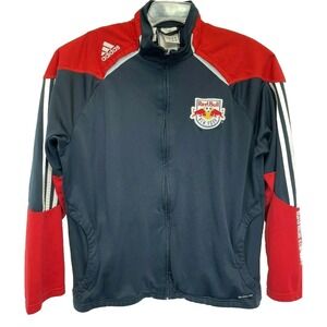 New York RedBulls Adidas Mens Large Red/Blue Full Zip Soccer Windbreaker/Jacket